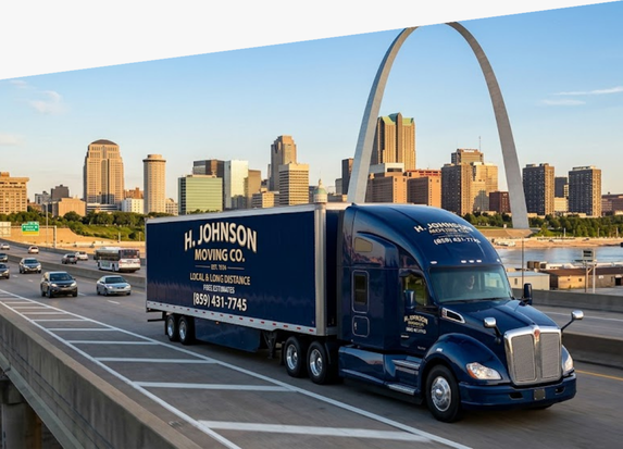 H. Johnson moving Semi driving into St. Louis